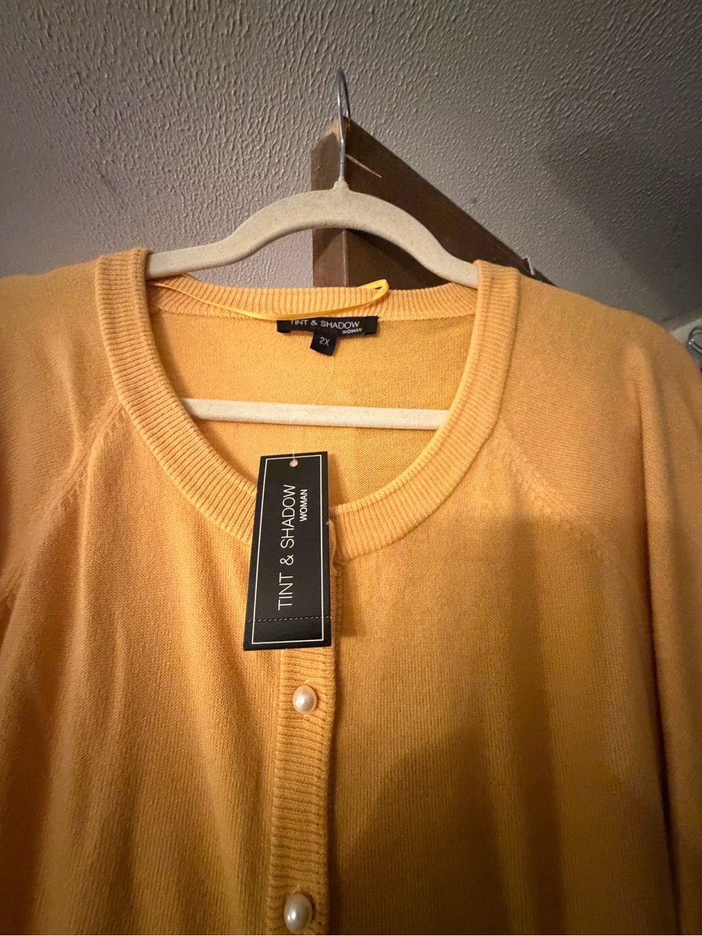 Women's Mustard Yellow Crewneck Cardigan